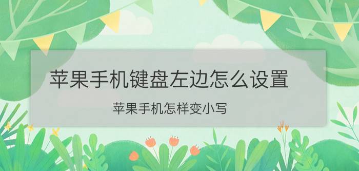 苹果手机键盘左边怎么设置 苹果手机怎样变小写？